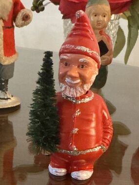 Vintage 4” Plastic Nodder Elf/Santa’s Helper - Christmas Decoration